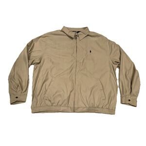 Polo Ralph Lauren Bi Swing Windbreaker Khaki Jacket Blue Pony SZ 4XLT Golf